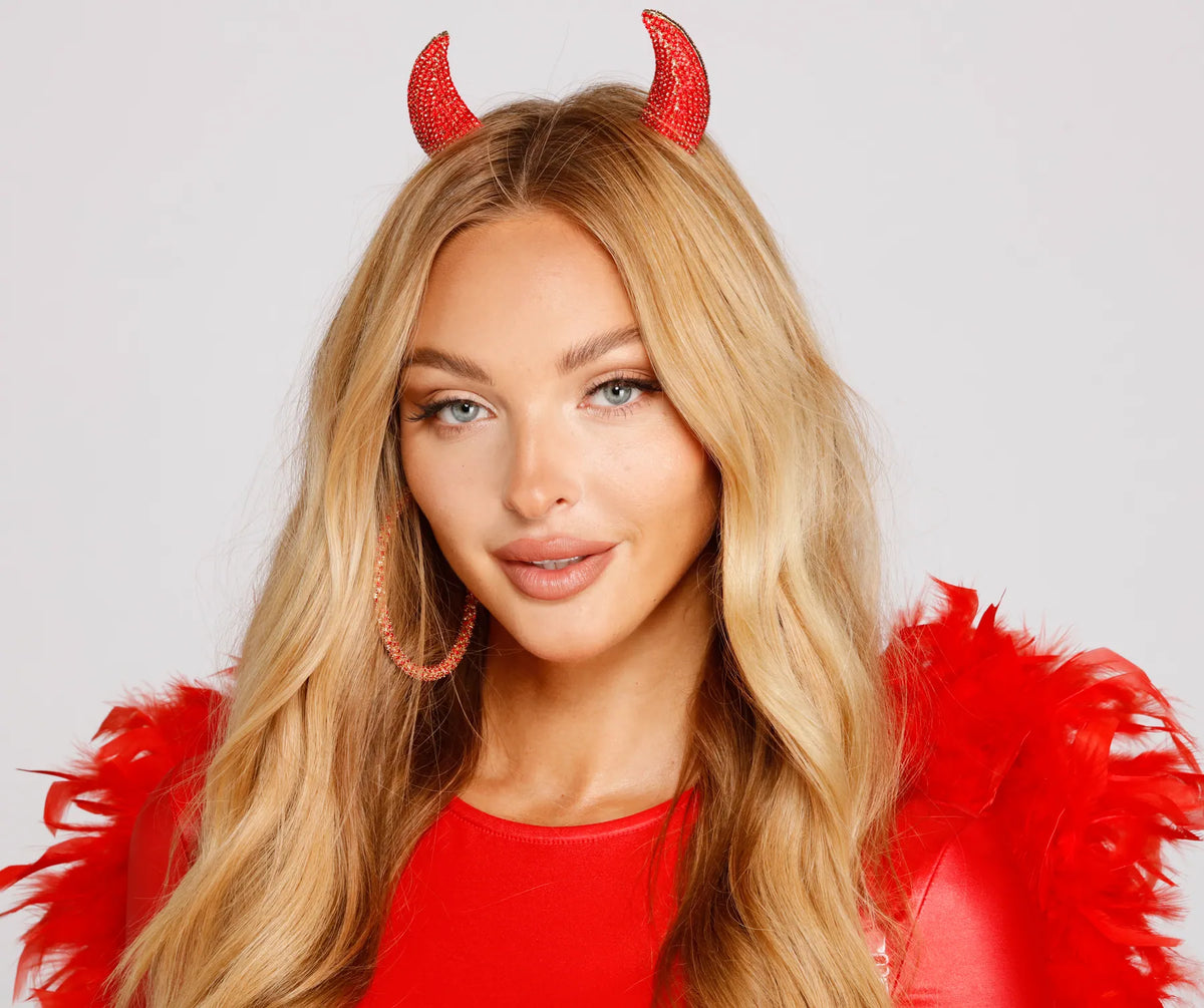 Devil Horns Rhinestone Headband & Windsor