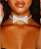 Rhinestone Bowtie And Cuff Set