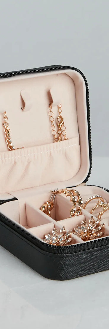Sleek Mini Travel Jewelry Case