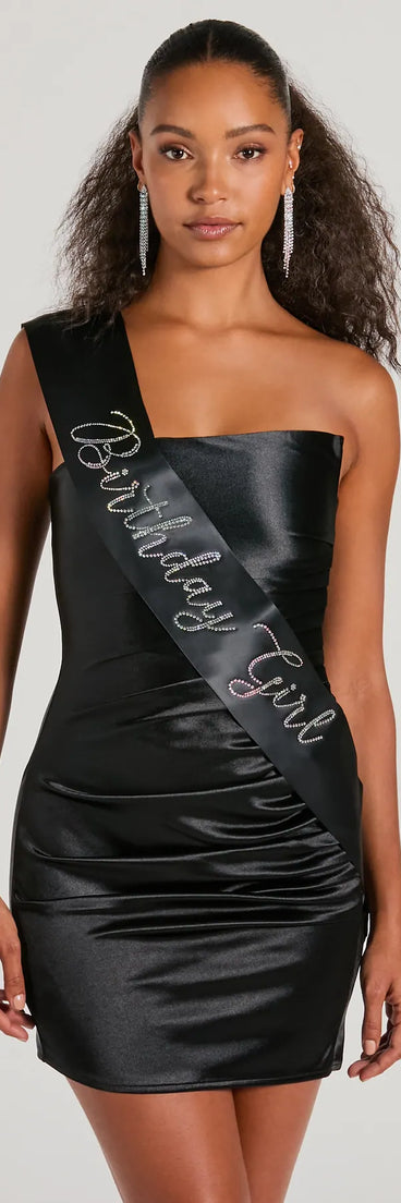 Get inspired with the Birthday Girlie Rhinestone Satin Sash, a feed-worthy black piece that’s part of Windsor's updated and curated women’s clothing edit packed with must-have fall outfit ideas.