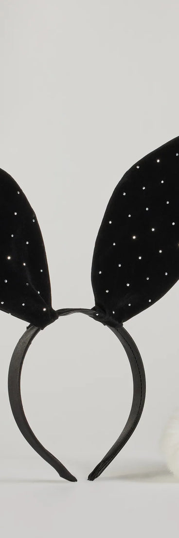 Vixen Bunny Velvet Rhinestone Ears And Tail Set