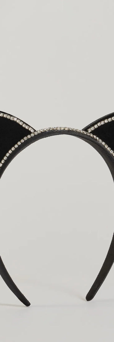 Feline Fatale Velvet Rhinestone Cat Ears