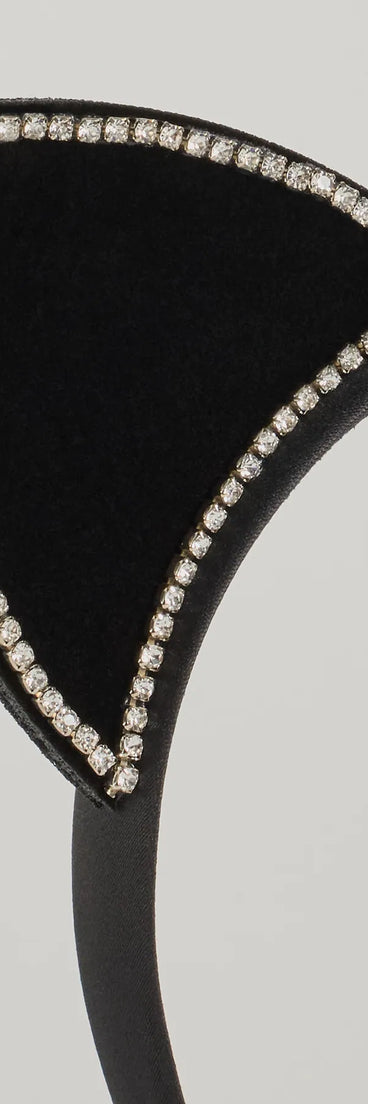 Feline Fatale Velvet Rhinestone Cat Ears