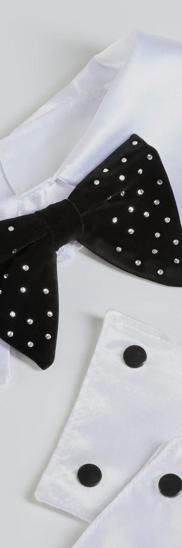 Bunny Babe Rhinestone Bowtie And Cuff Set