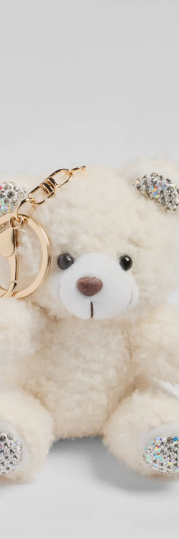 Rhinestone Plush Teddy Bear Bag Charm