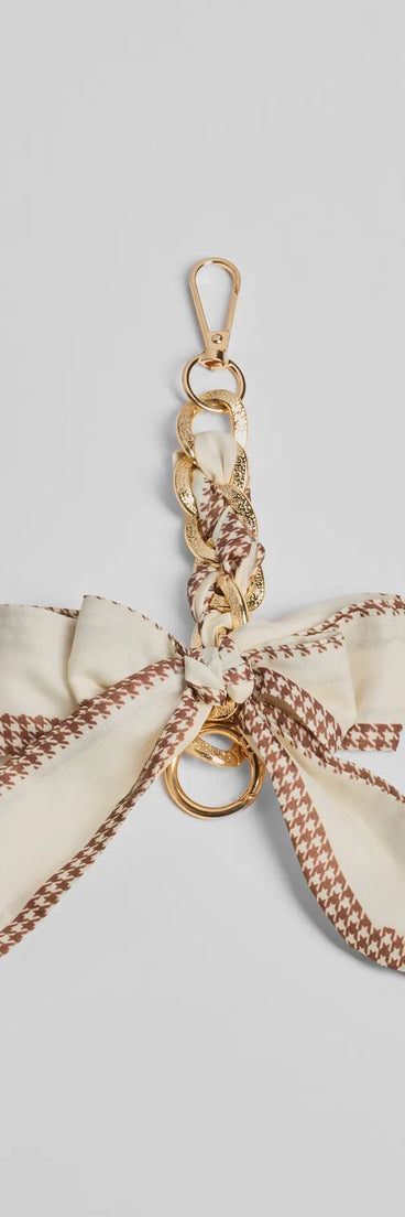 Fab Icon Houndstooth Bow Bag Charm