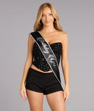 Birthday Girl Glitter Rhinestone Satin Sash