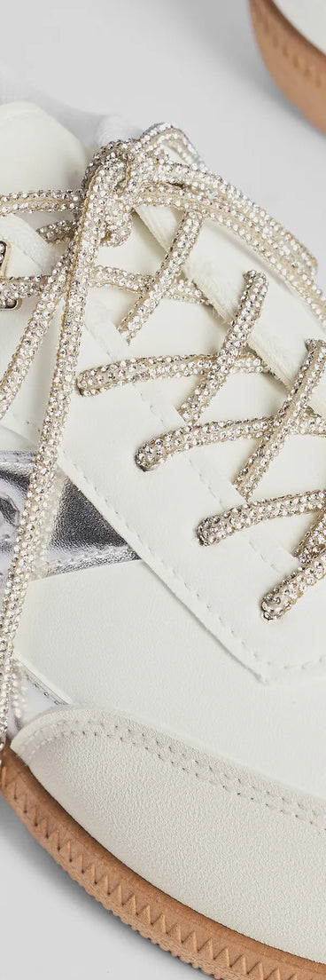 Get inspired with the Glam It Up Rhinestone Shoe Laces, a feed-worthy silver piece that’s part of Windsor's updated and curated women’s clothing edit packed with must-have fall outfit ideas.