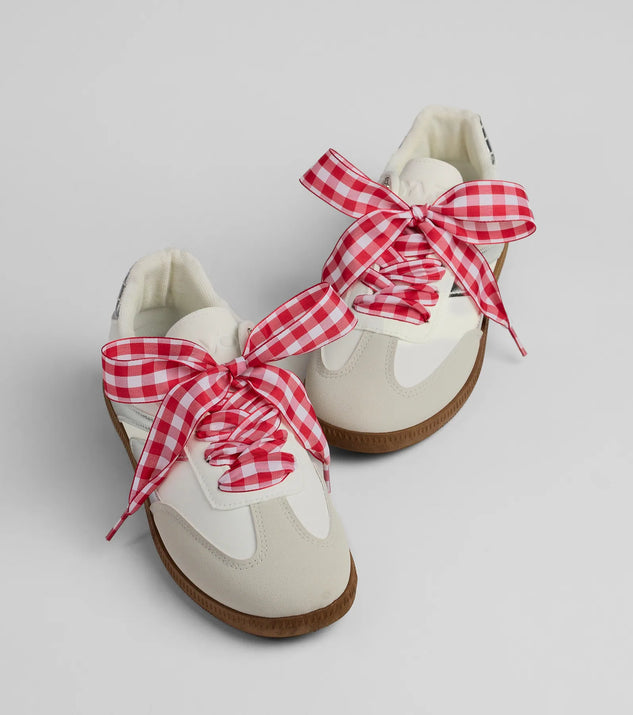 Two Pack Gingham Print Shoelaces