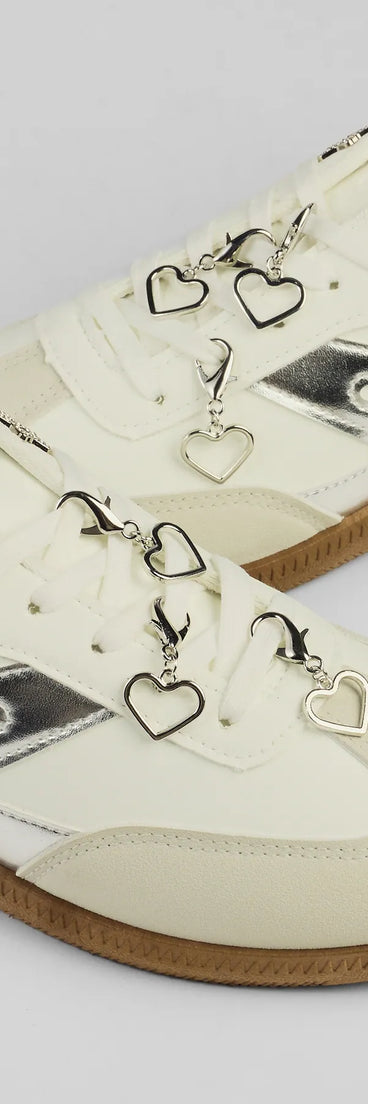 Six-Piece Dainty Heart Shoe Charms