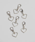 Six-Piece Dainty Heart Shoe Charms