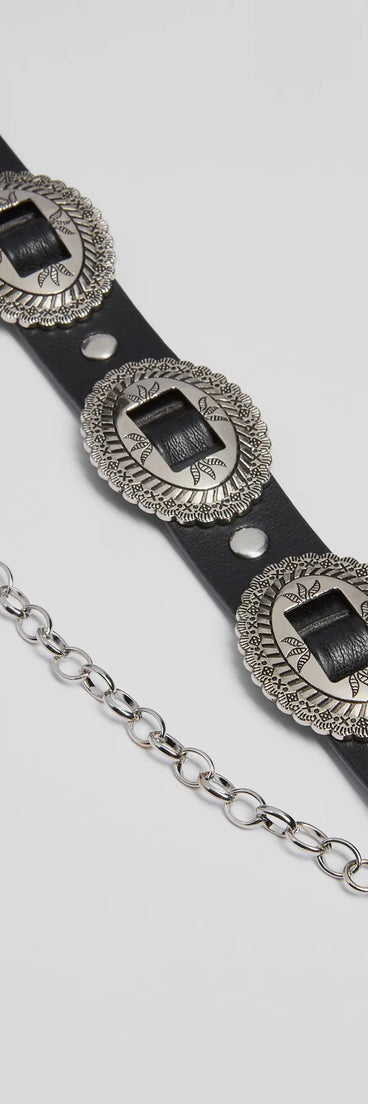 Western Concho Chain Belt Boot Charm