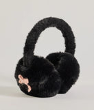 Add a touch of seasonal charm to your winter wardrobe with the So Cozy Bow Detail Faux Fur Earmuffs, a black cold-weather accessory that effortlessly completes your seasonal looks!