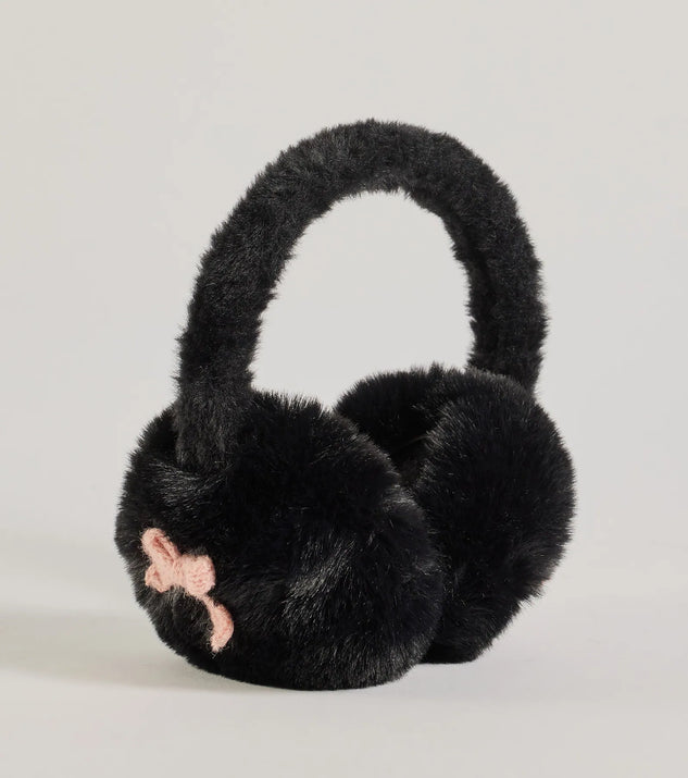 Add a touch of seasonal charm to your winter wardrobe with the So Cozy Bow Detail Faux Fur Earmuffs, a black cold-weather accessory that effortlessly completes your seasonal looks!