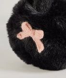 Add a touch of seasonal charm to your winter wardrobe with the So Cozy Bow Detail Faux Fur Earmuffs, a black cold-weather accessory that effortlessly completes your seasonal looks!