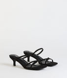 Chic Strappy Kitten Stiletto Heels