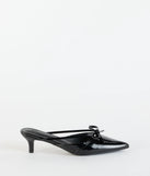 Sweetest Thing Bow Kitten Heel Mules