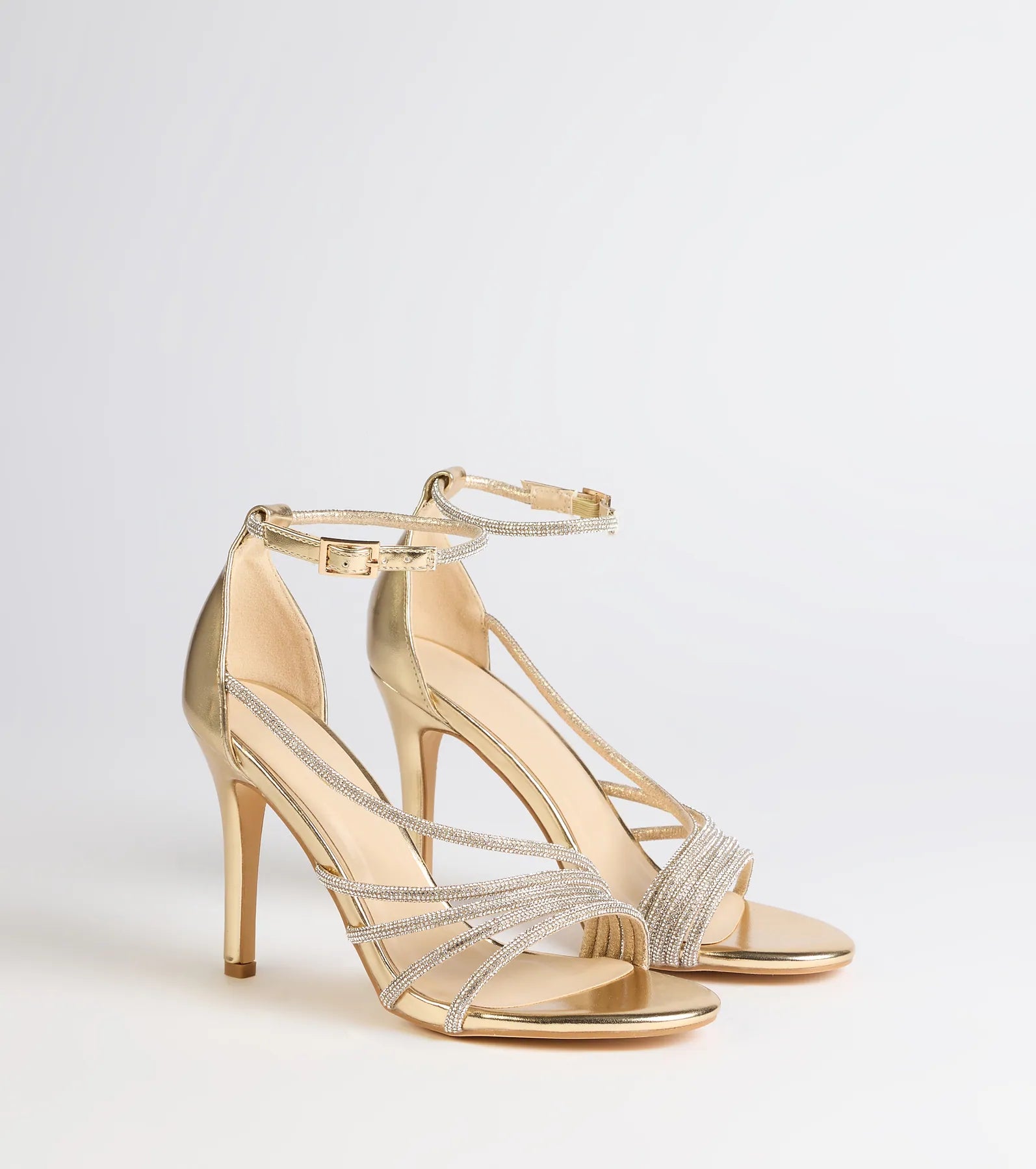 Radiant Night Rhinestone Metallic Stiletto Heels | Windsor
