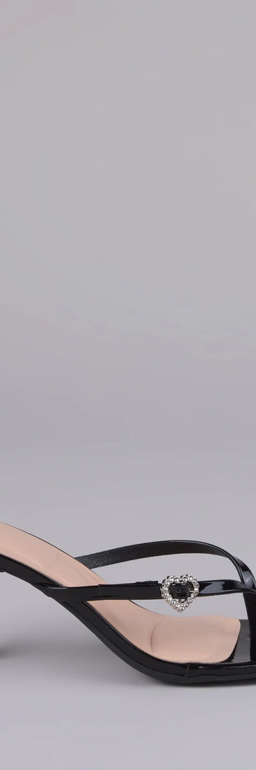 Love Story Era Heart Rhinestone Thong Heels