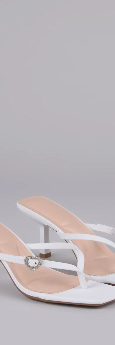 Love Story Era Heart Rhinestone Thong Heels