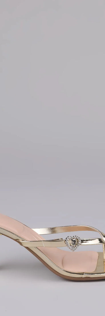 Love Story Era Heart Rhinestone Thong Heels