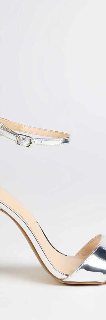 Turn heads in the Glam Steps Metallic Stiletto Heels, silver heels showcasing a fresh trend or stylish detail made to elevate your full Windsor fit.