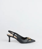 Trendy Buckle Slingback Stiletto Pumps