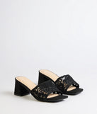 Flirty And Fun Lace Block Heel Mules