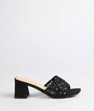 Flirty And Fun Lace Block Heel Mules