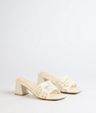 Flirty And Fun Lace Block Heel Mules