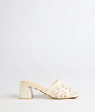 Flirty And Fun Lace Block Heel Mules