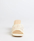 Flirty And Fun Lace Block Heel Mules