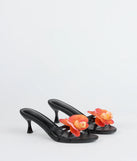 Vacay Ready Flower Strap Stiletto Mules