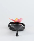 Vacay Ready Flower Strap Stiletto Mules