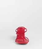 The So Much Personality Strappy Block Heels in red brings sleek style to any graduation outfit, from cap and gown to after-party.