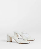 The So Much Personality Strappy Block Heels in white brings sleek style to any graduation outfit, from cap and gown to after-party.