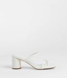 The So Much Personality Strappy Block Heels in white brings sleek style to any graduation outfit, from cap and gown to after-party.