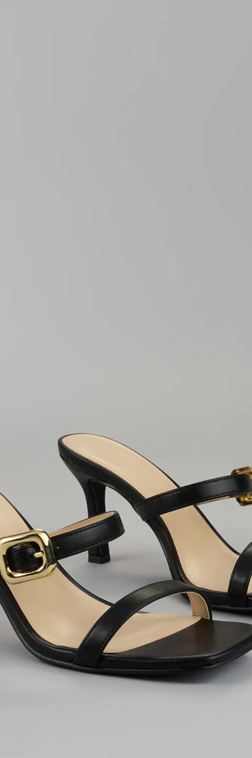 Booked and Buckled Mule Heels