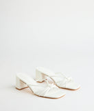 Sleek Staple Strappy Square Toe Mules