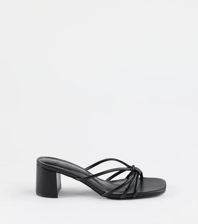 Sleek Staple Strappy Square Toe Mules