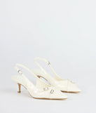 Chic Buckle Strap Sling-Back Stiletto Pumps