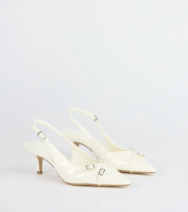 Chic Buckle Strap Sling-Back Stiletto Pumps
