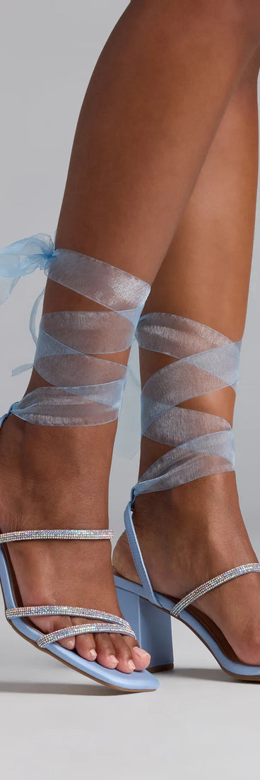 Style made simple with the Stay Elegant Lace-Up Rhinestone Block Heels in blue, trendy women’s shoes that take your outfit from basic to bold in one step.