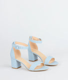 Step into style with the Chic Steps Low Block Heels, blue heels made to complete your Windsor look with comfort and glam in mind.