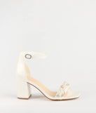 Chic Stride Rhinestone And Pearl Block Heels