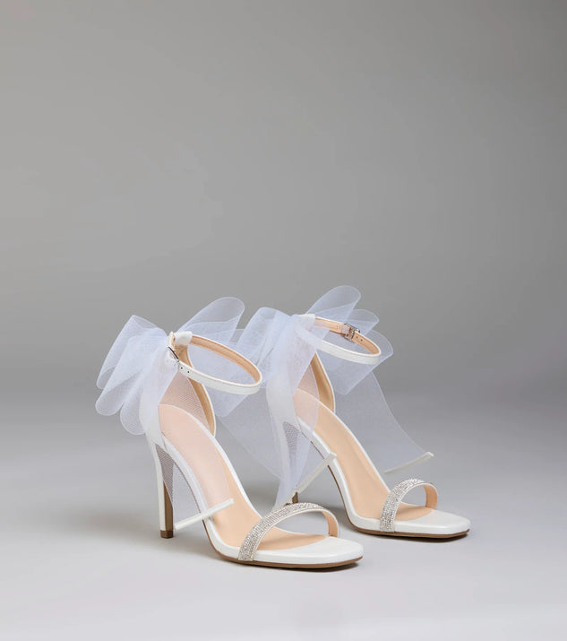 Step into style with the Tied With A Bow Stiletto Heels, white heels made to complete your Windsor look with comfort and glam in mind.