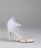 Elevate warm-weather looks with Tied With A Bow Stiletto Heels in white, a pair of trendy sandals bringing chic, modern flair to every step.