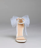 Turn heads in the Tied With A Bow Stiletto Heels, white heels showcasing a fresh trend or stylish detail made to elevate your full Windsor fit.