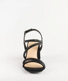 Chic Glimmer Rhinestone Strappy Block Heels