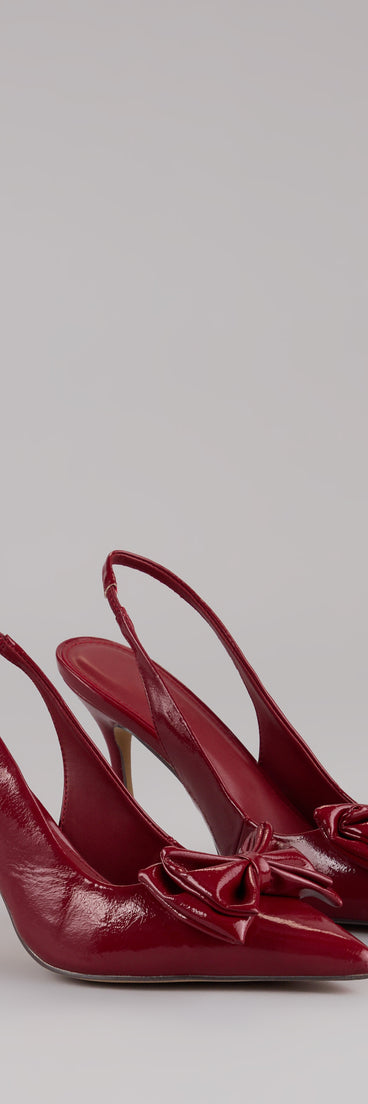 This piece brings trend-right energy to the Strut Season Bow Stiletto Pumps, perfect for fall outfits that stand out.